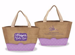 Jute Tote Bag w/Straps-Whispers Of God's Love (ESV)